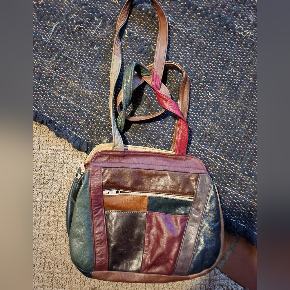 Leather patchwork bag